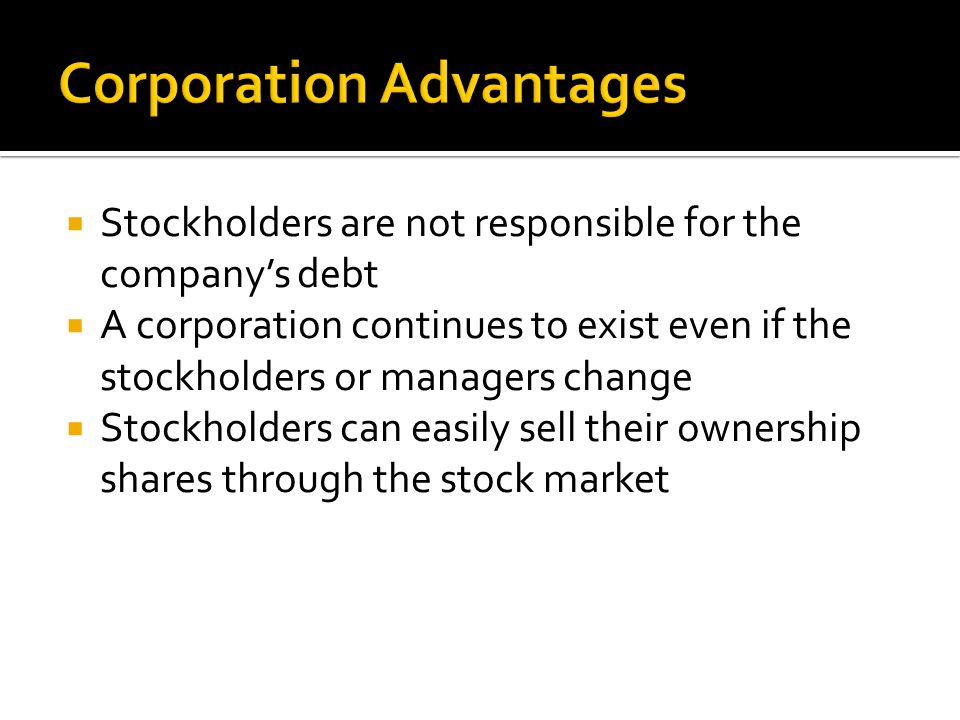 Corporation Advantages