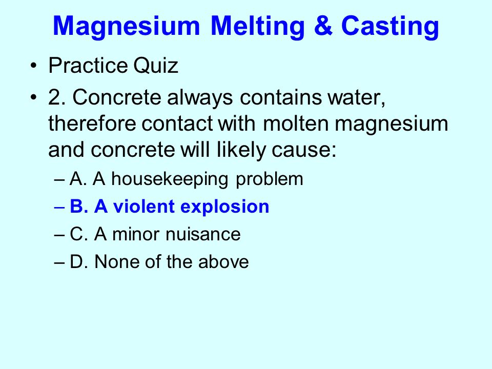 Fire Safety for Magnesium Processing and Finishing Operations - ppt download