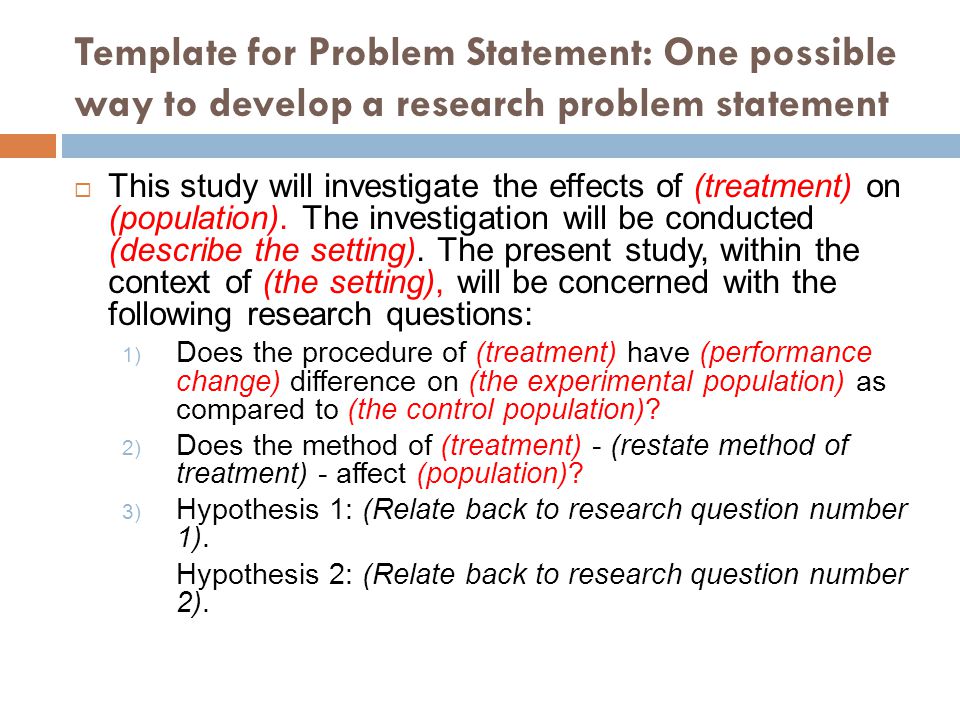 example of research problem in science