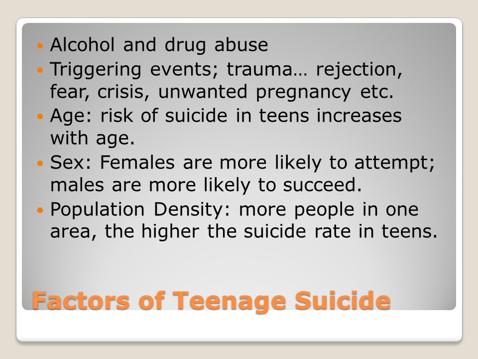Factors of Teenage Suicide