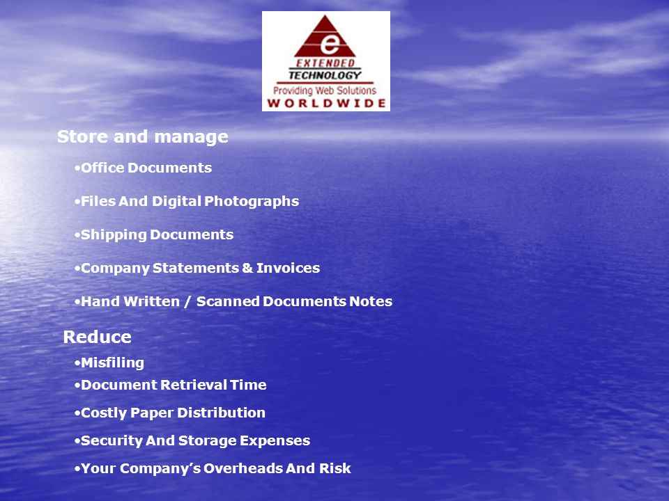 Store and manage Reduce Office Documents Files And Digital Photographs