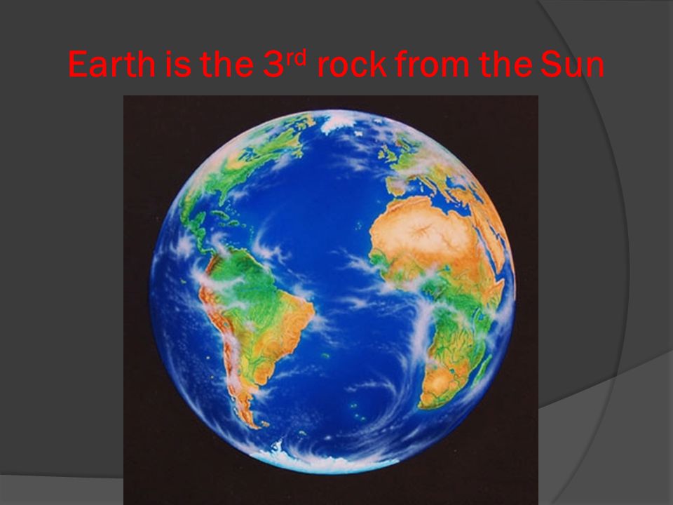 Earth is the 3rd rock from the Sun