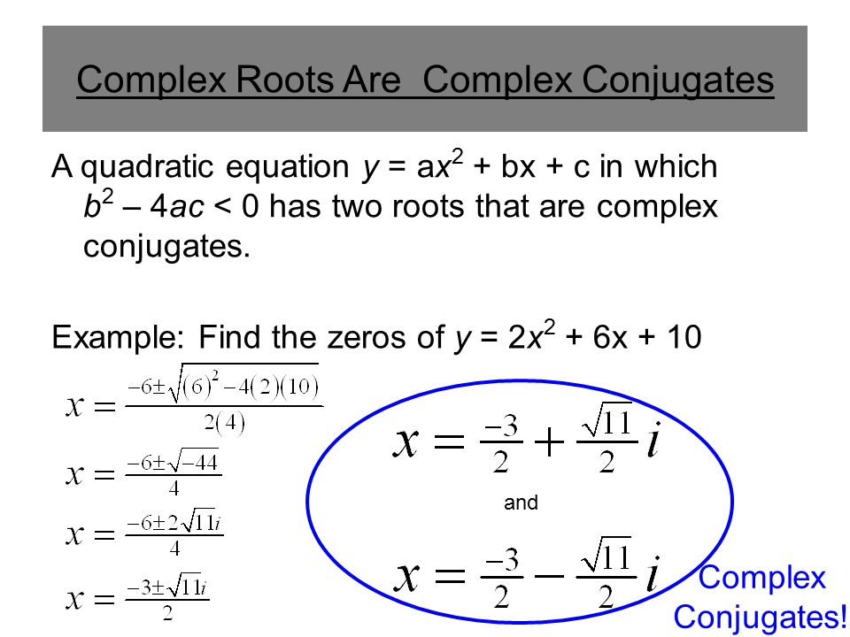 Complex Roots Are Complex Conjugates