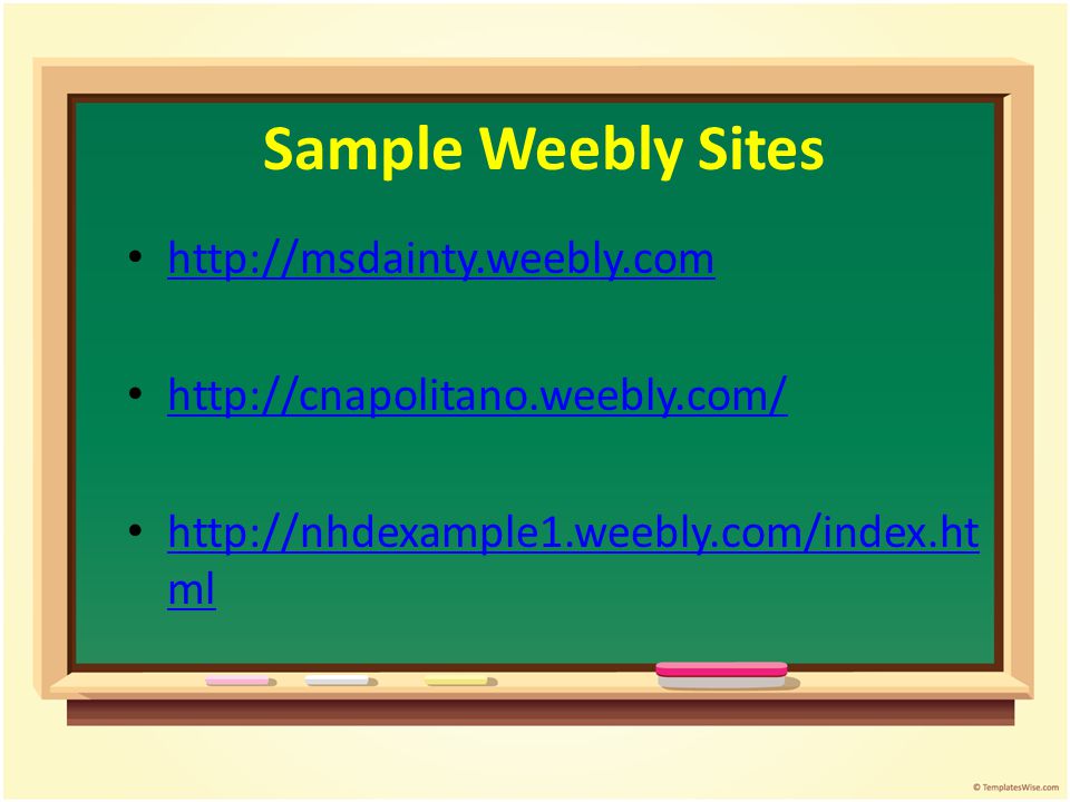 Sample Weebly Sites