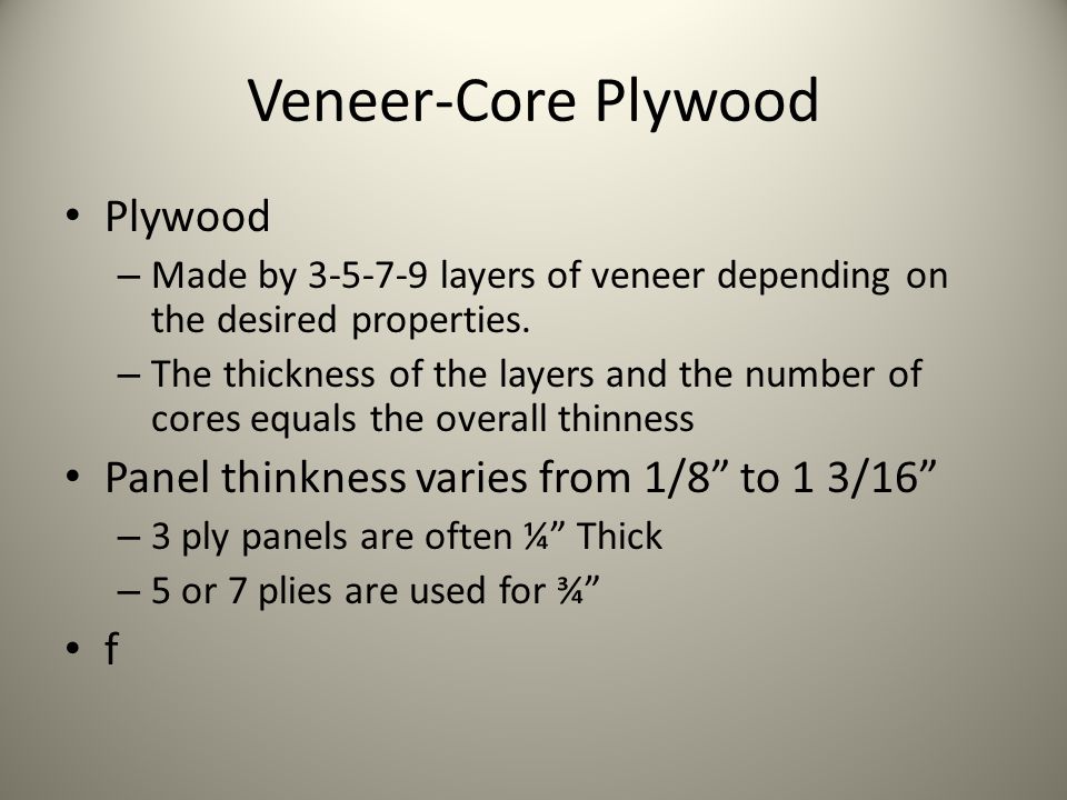 Veneer-Core Plywood Plywood
