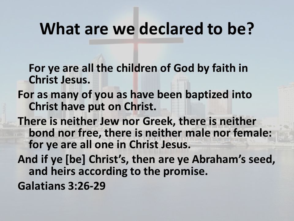 What are we declared to be