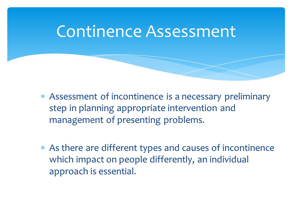Continence Assessment Chart