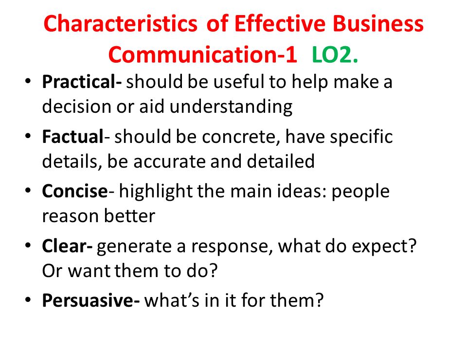 characteristics of business communication