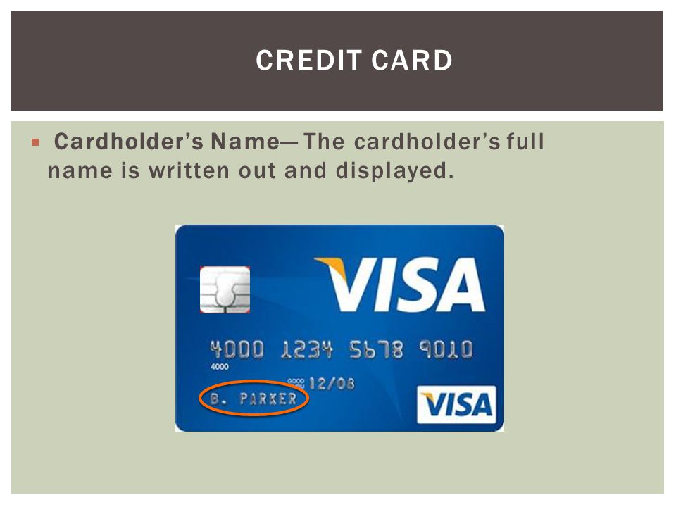 What is a credit card name? Leia aqui What does credit card name mean