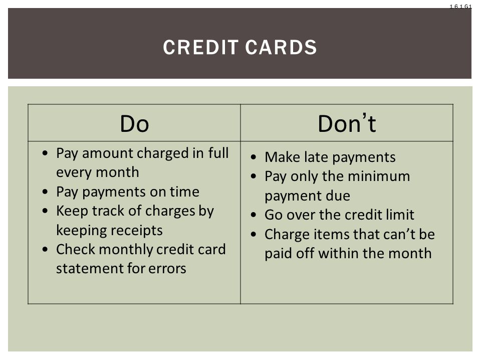 Do Don’t Credit Cards Pay amount charged in full every month