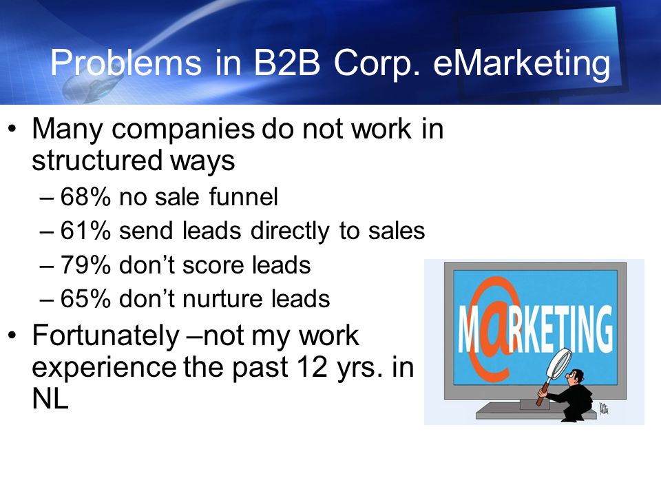 Problems in B2B Corp. eMarketing