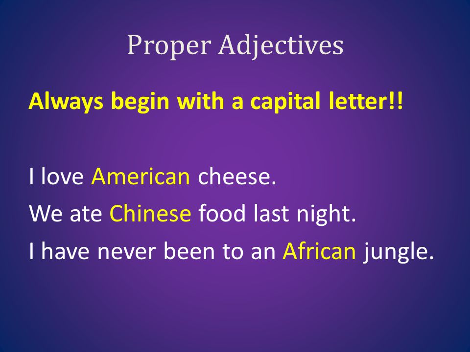 Proper Adjectives