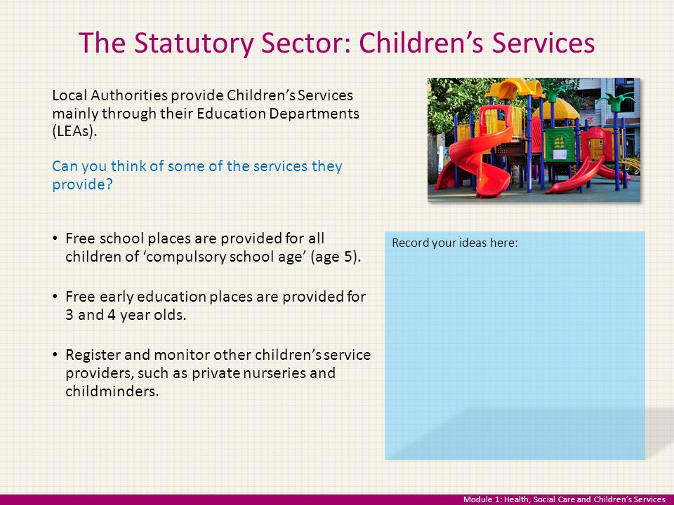 The Statutory Sector: Children’s Services