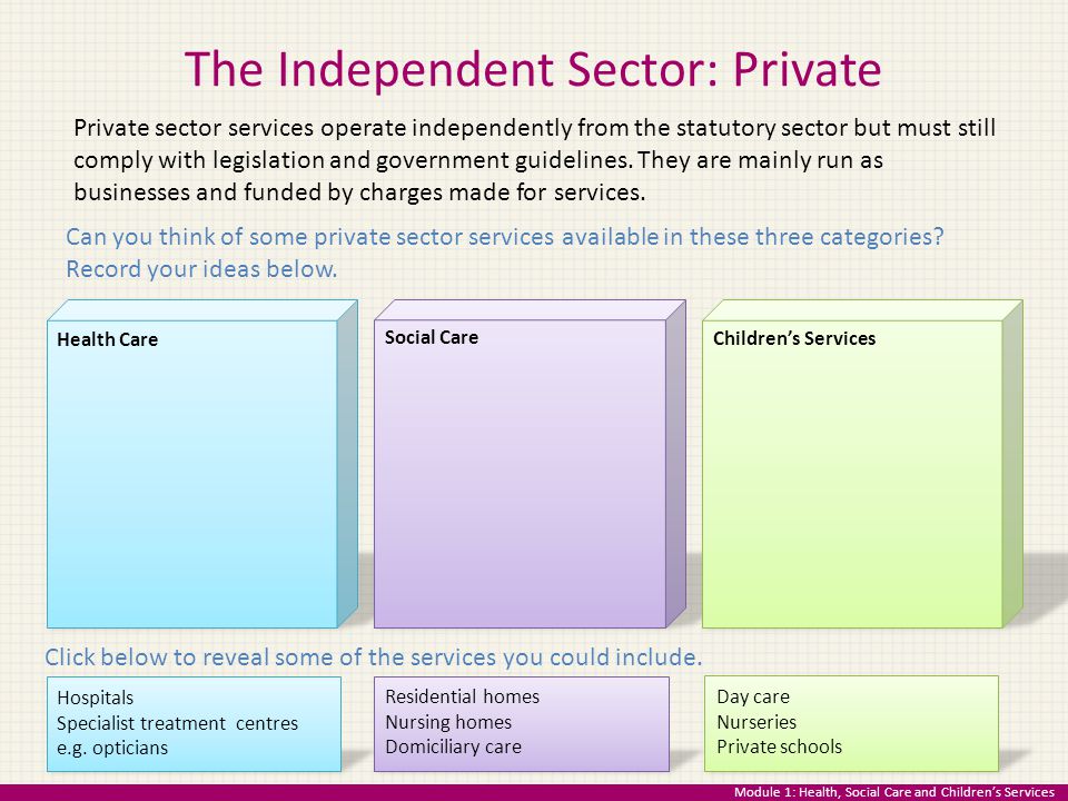 The Independent Sector: Private