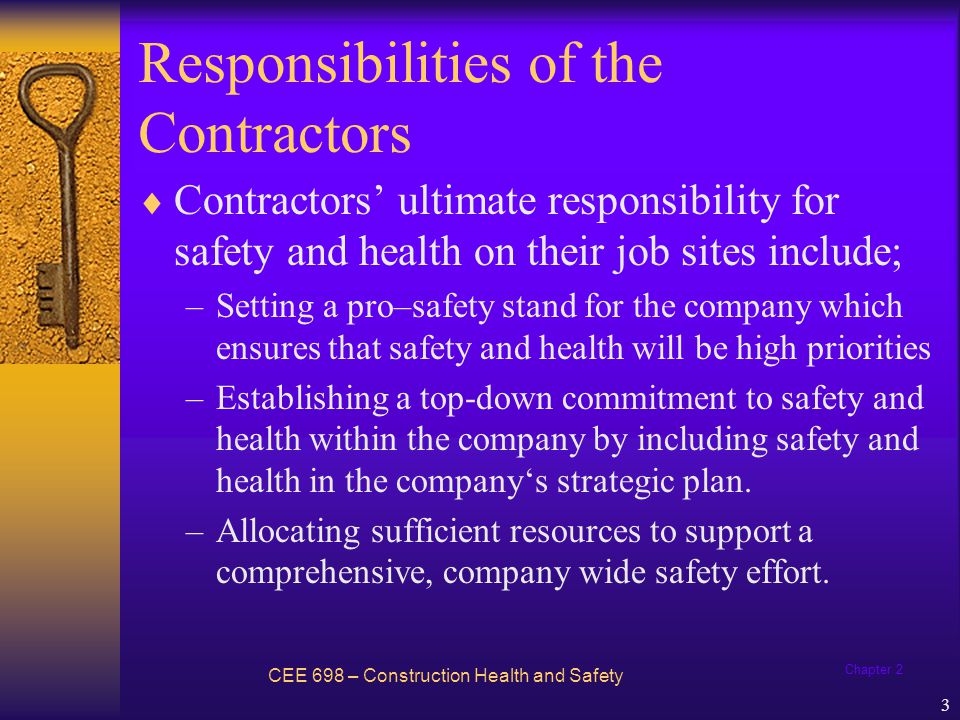 Responsibilities of the Contractors