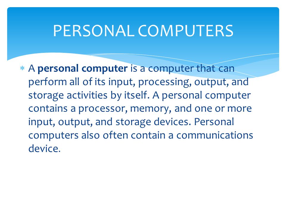 PERSONAL COMPUTERS