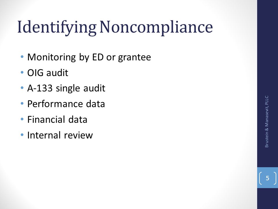 Identifying Noncompliance