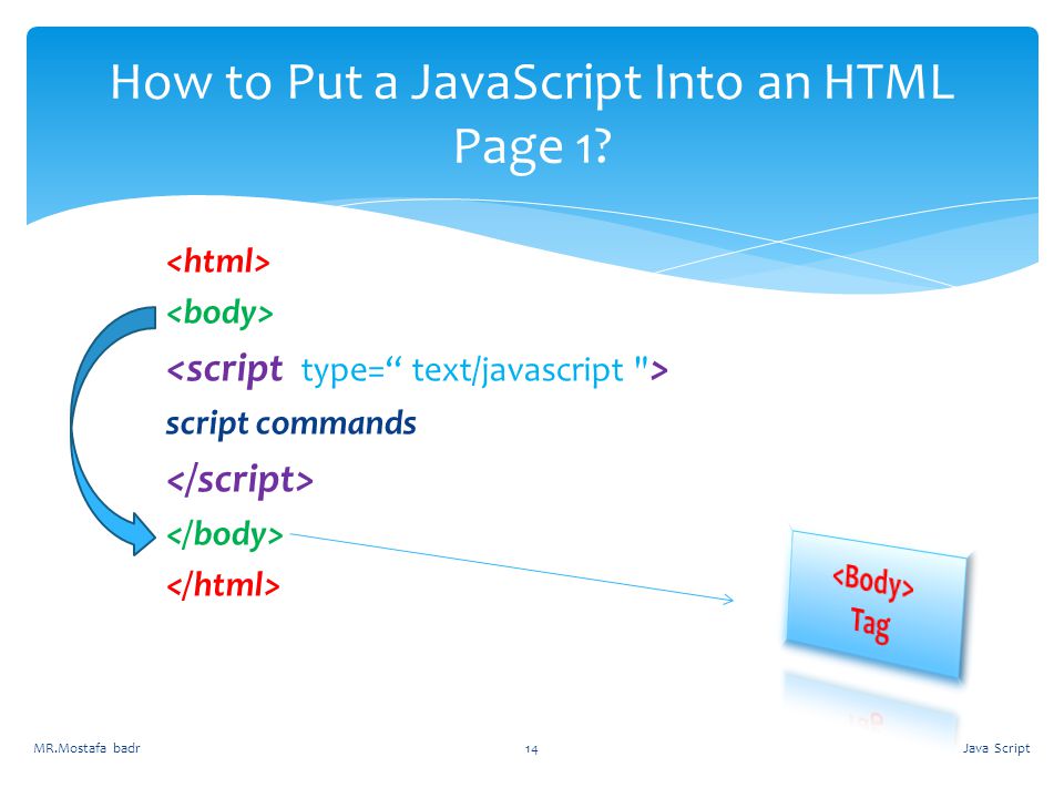 How to Put a JavaScript Into an HTML Page 1