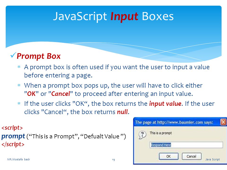 JavaScript Input Boxes
