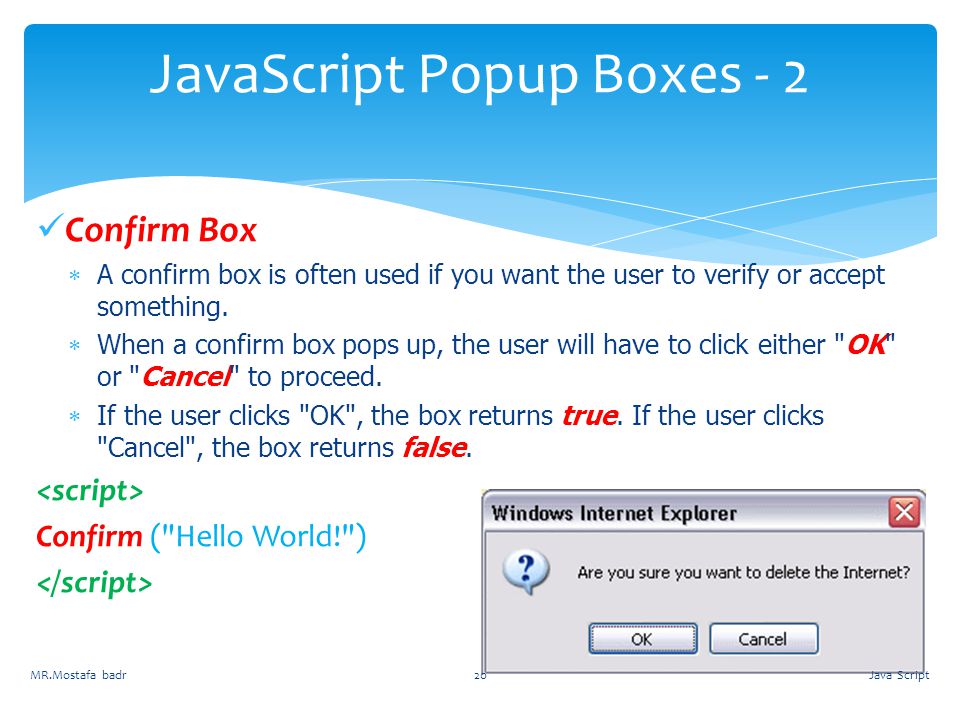 JavaScript Popup Boxes - 2