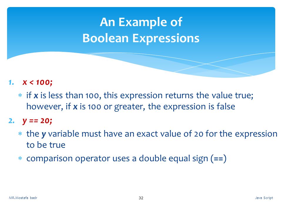An Example of Boolean Expressions