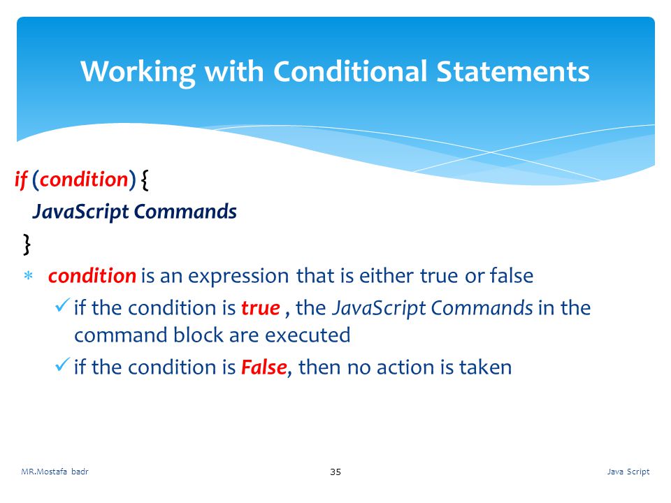 Working with Conditional Statements