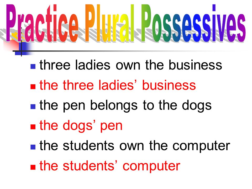 Practice Plural Possessives