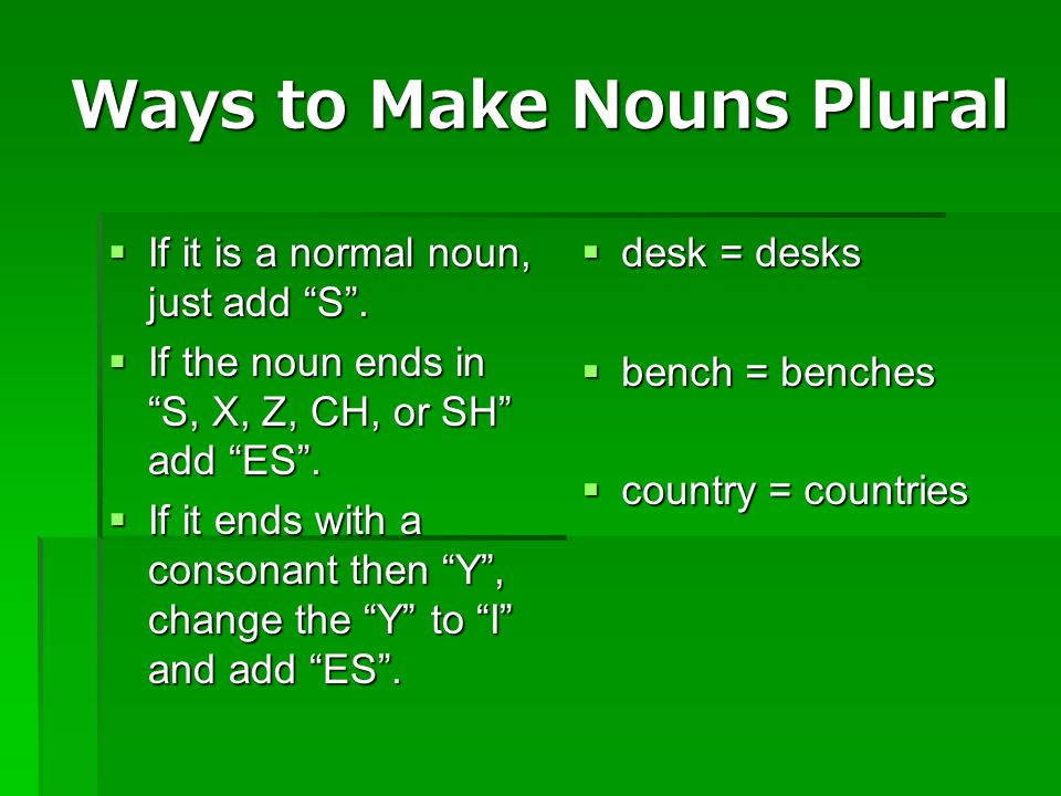 Ways to Make Nouns Plural