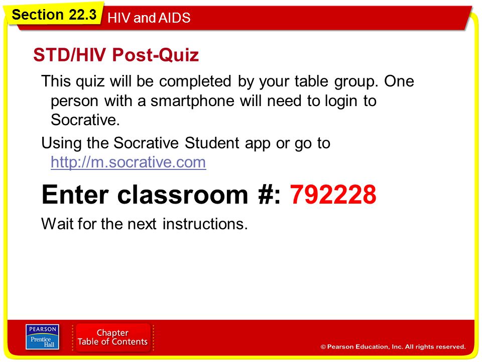 Enter classroom #: STD/HIV Post-Quiz