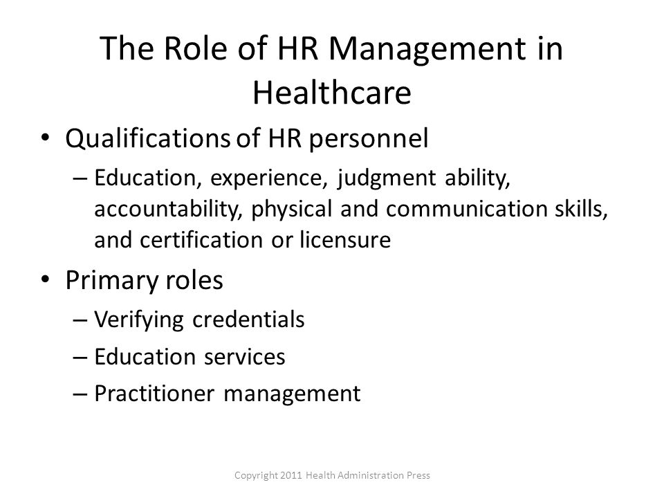 The Role of HR Management in Healthcare