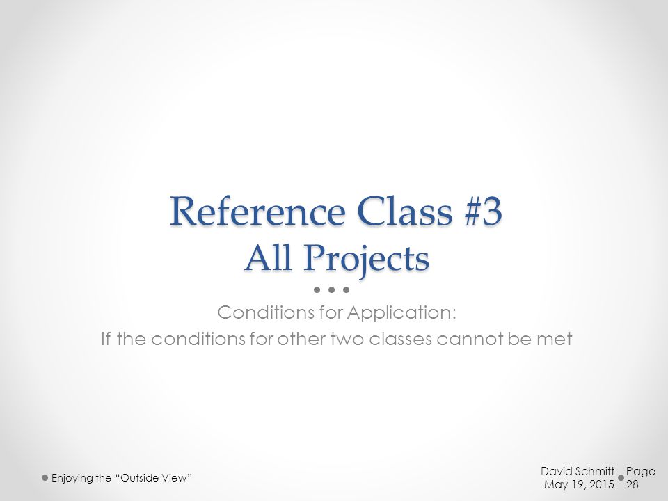 Reference Class #3 All Projects