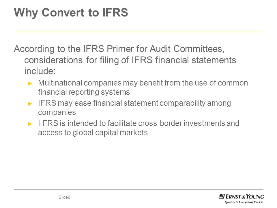 Key benefits of IFRS