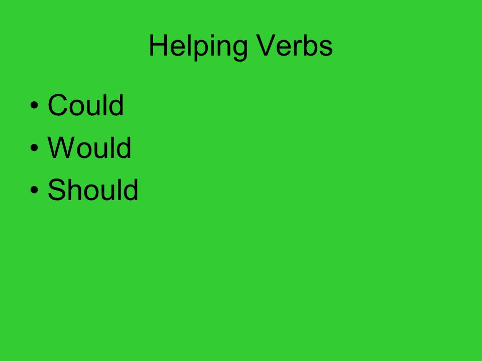 Helping Verbs Could Would Should