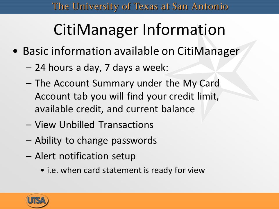 CitiManager Information
