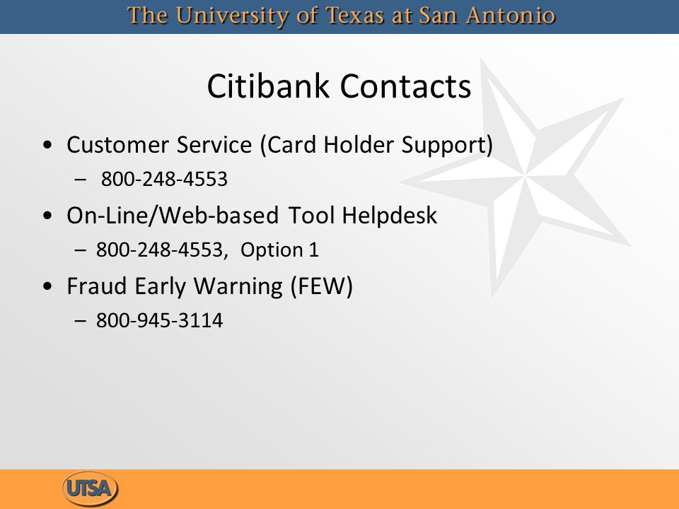 Citibank Contacts Customer Service (Card Holder Support)