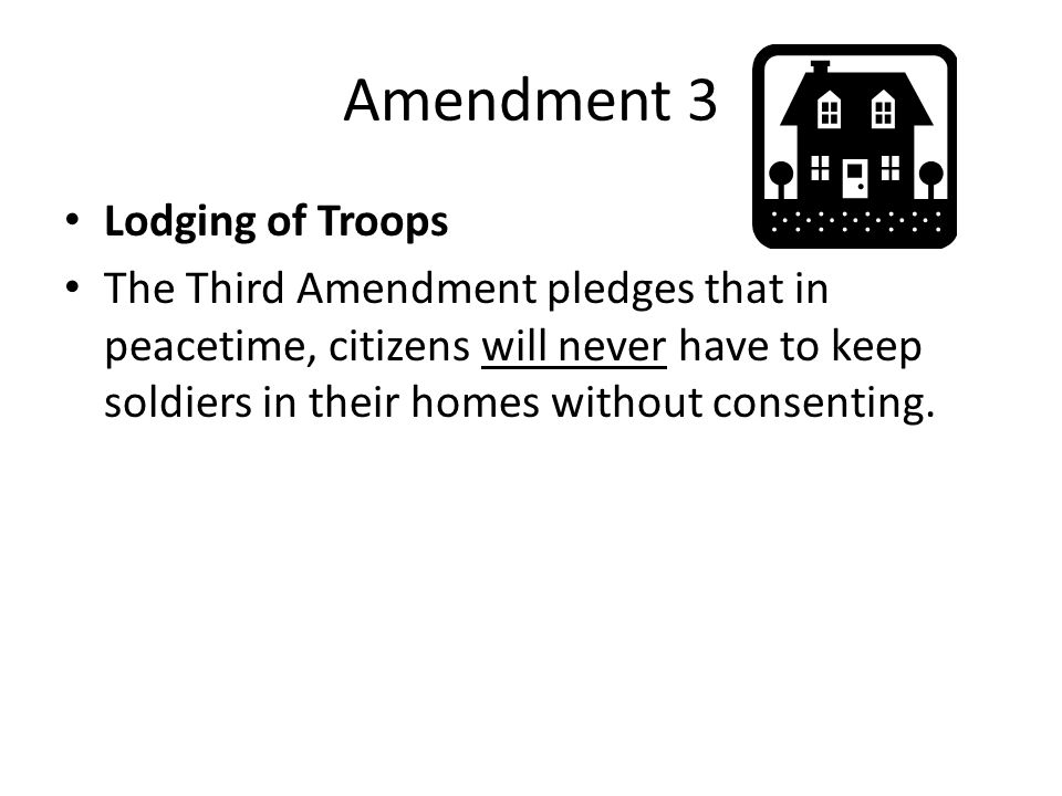 Amendment 3 Lodging of Troops