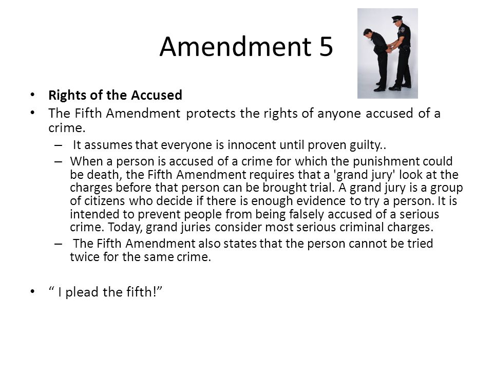Amendment 5 Rights of the Accused