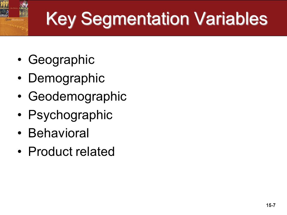 product related segmentation