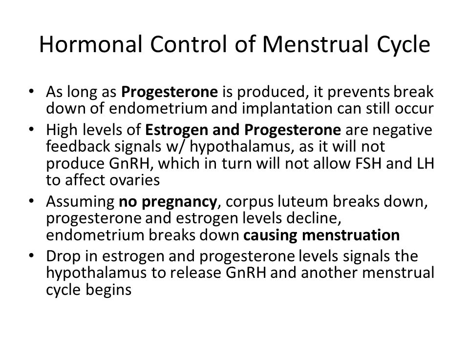 Hormonal Control of Menstrual Cycle