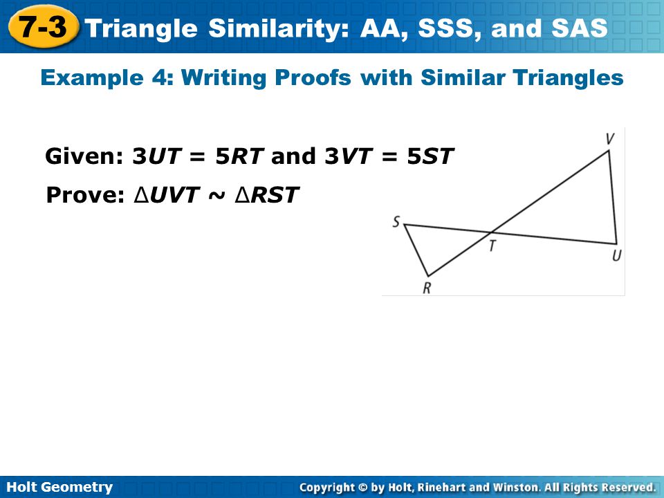 Example 4: Writing Proofs with Similar Triangles