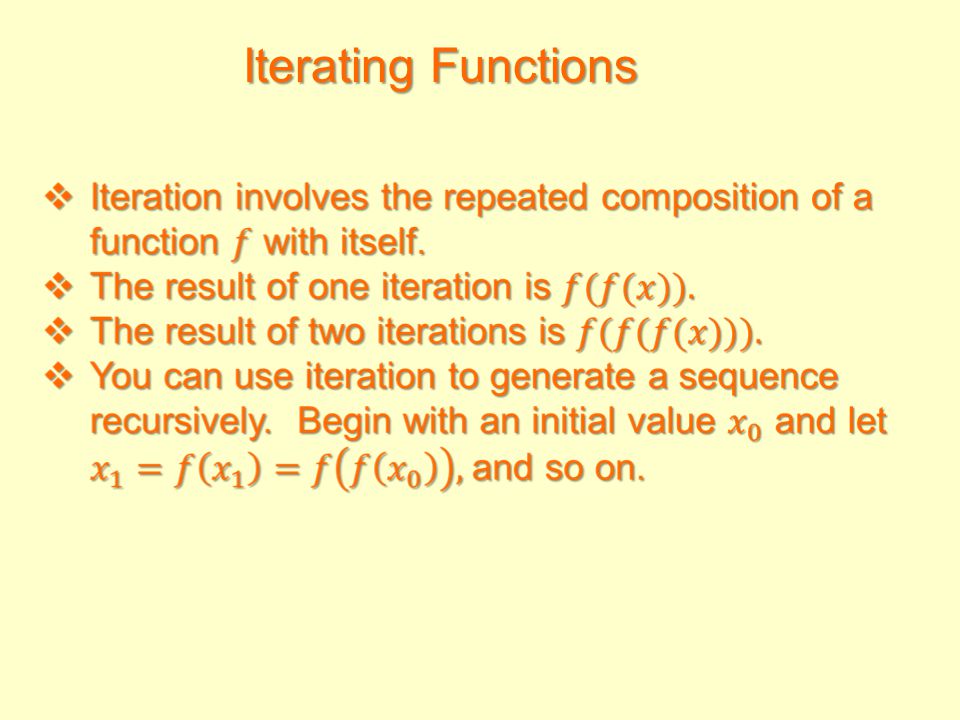 Iterating Functions