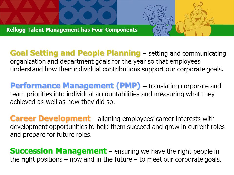 Kellogg Talent Management has Four Components