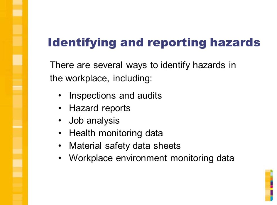Identifying and reporting hazards