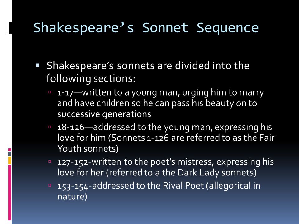 Shakespeare’s Sonnet Sequence