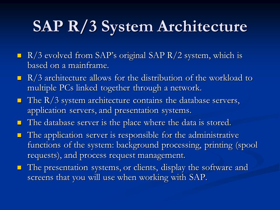 SAP R/3 System Architecture