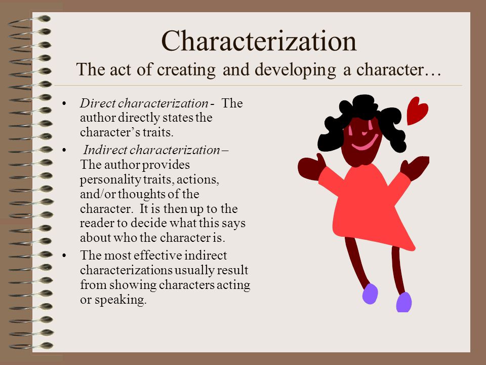 Characterization The act of creating and developing a character…