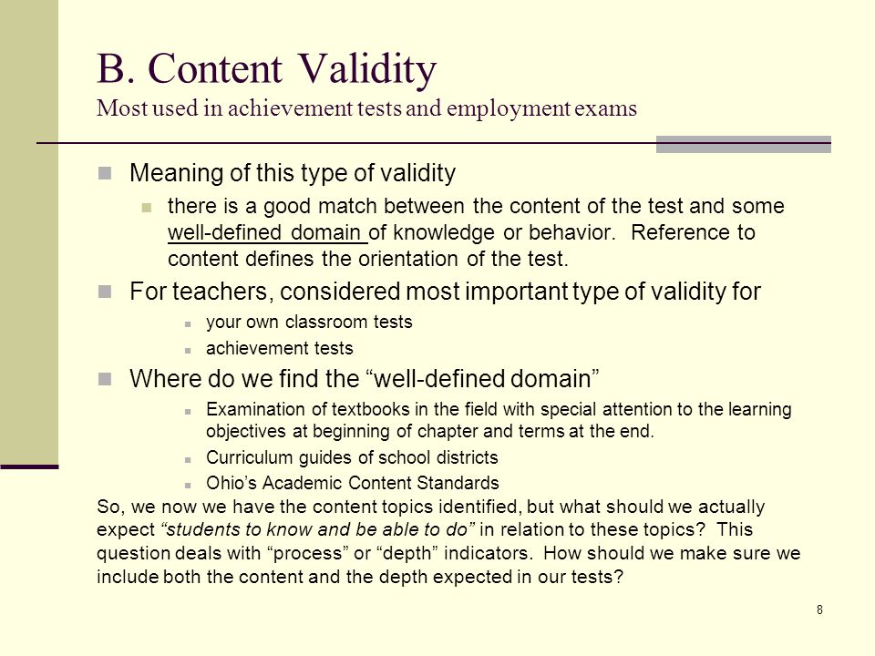 Chapter 4 Validity Does The Test Cover What We Are Told Or Believe Ppt Video Online Download