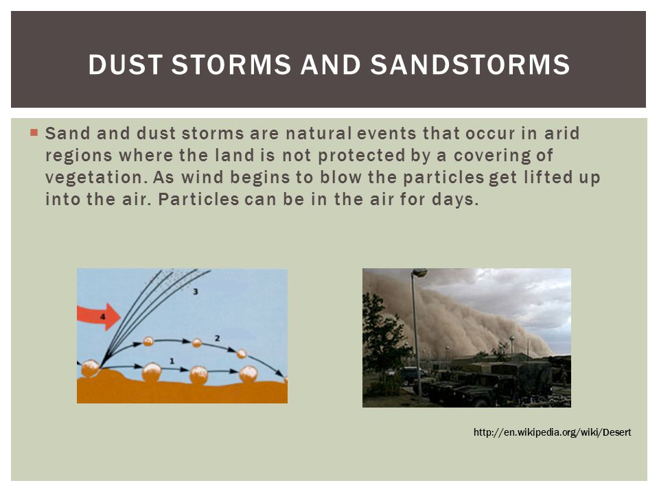 Dust storms and sandstorms