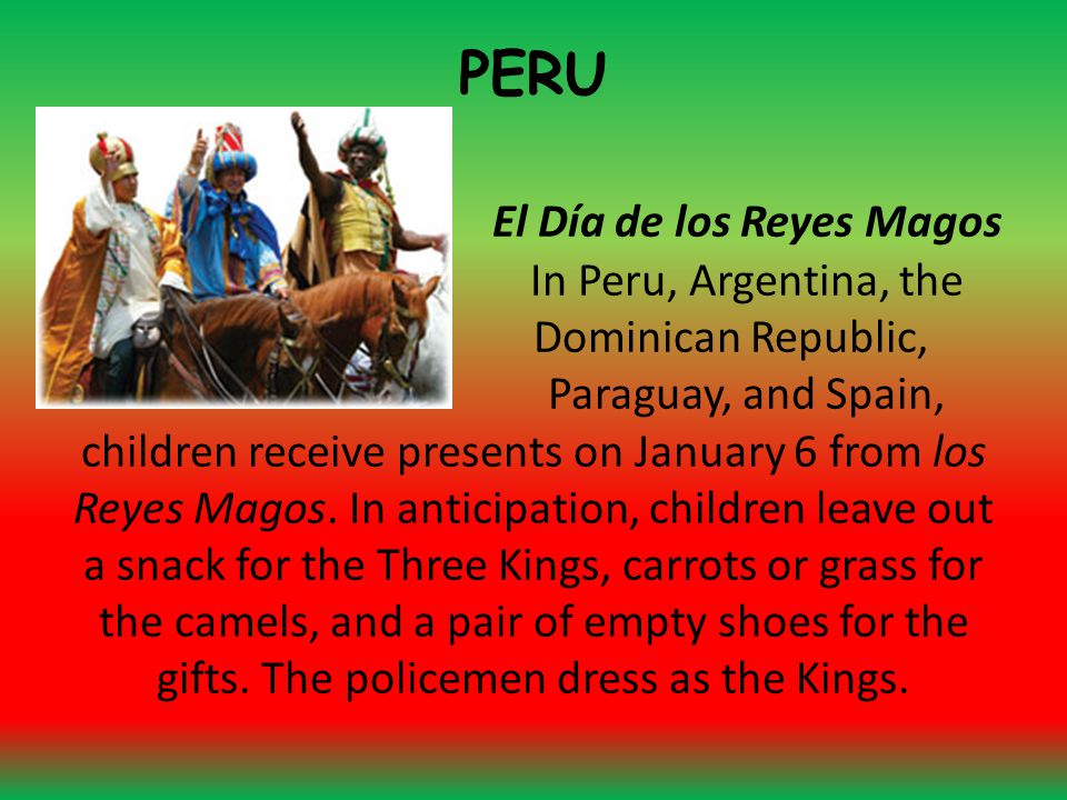 PERU. El Día de los Reyes Magos. In Peru, Argentina, the