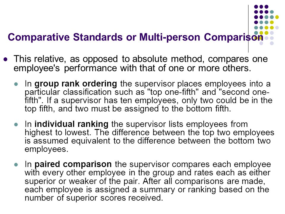 Comparative Standards or Multi-person Comparison